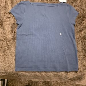 American Eagle Outfitters Ribbed Blue Short Sleeve Tee